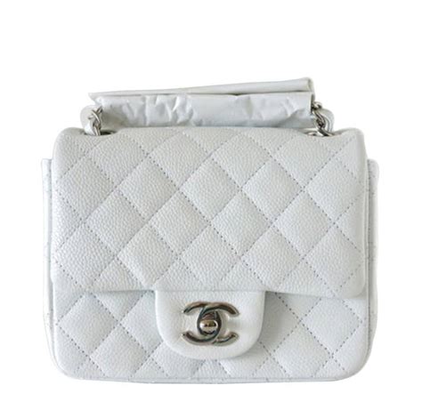 chanel mini flap bag white